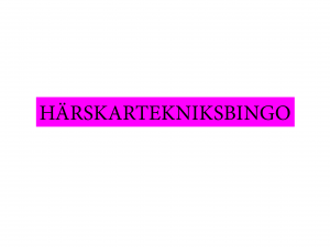 Härskartekninksbingo