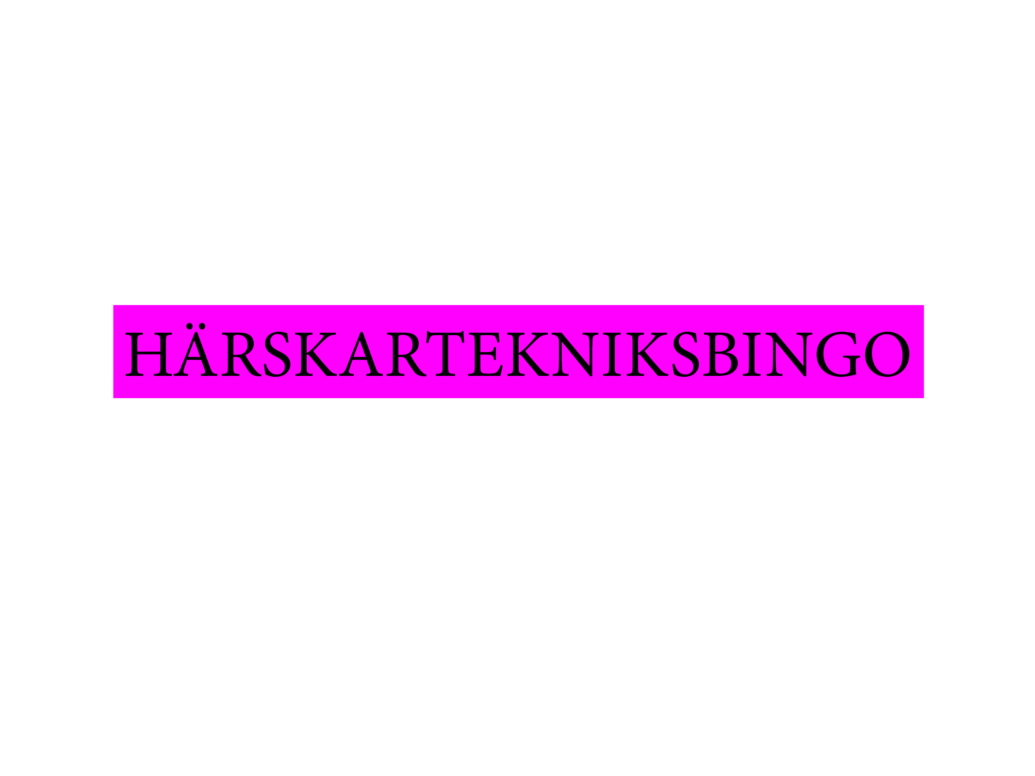 Härskartekninksbingo